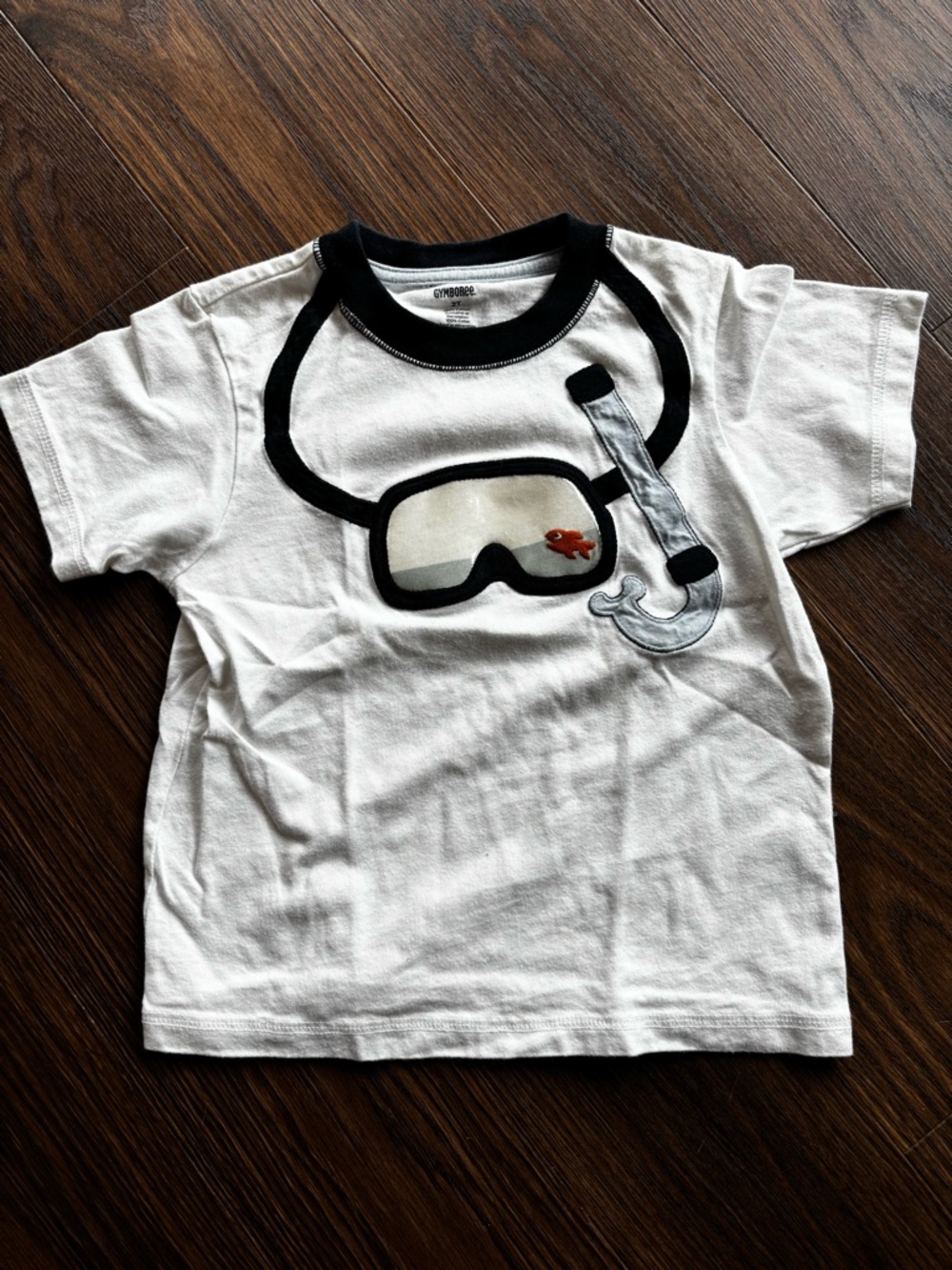 Gymboree White Short Sleeve Tee with Snorkel Graphic